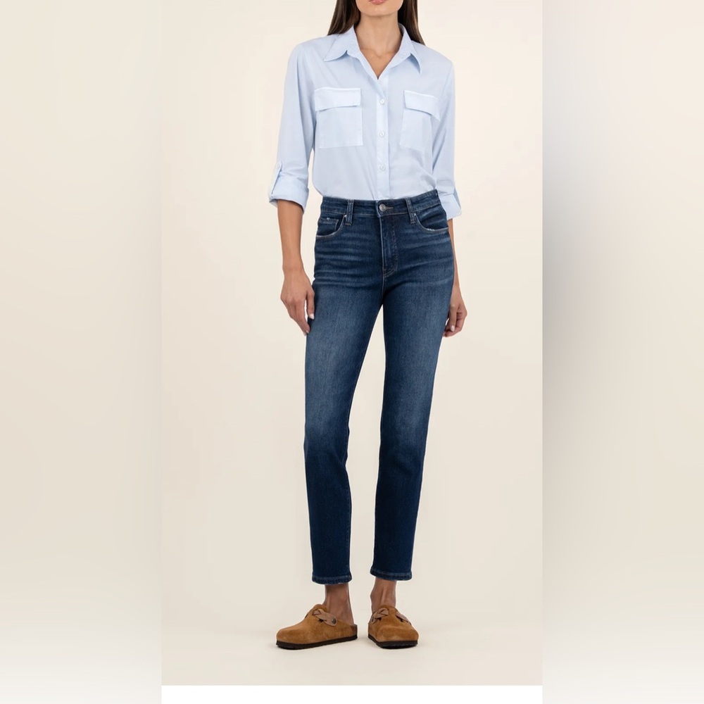 KUT Reese High Rise Ankle Straight Jeans